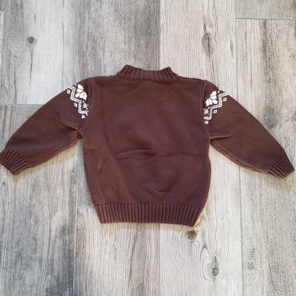 Gymboree EUC boys 2T brown fair isle half zip sweater - Picture 6 of 8